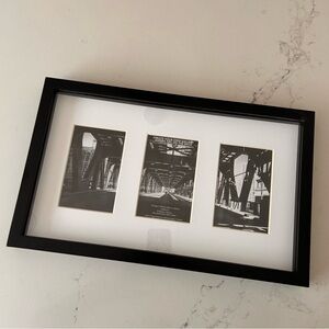 Black Triple Photo Frame with White Mat